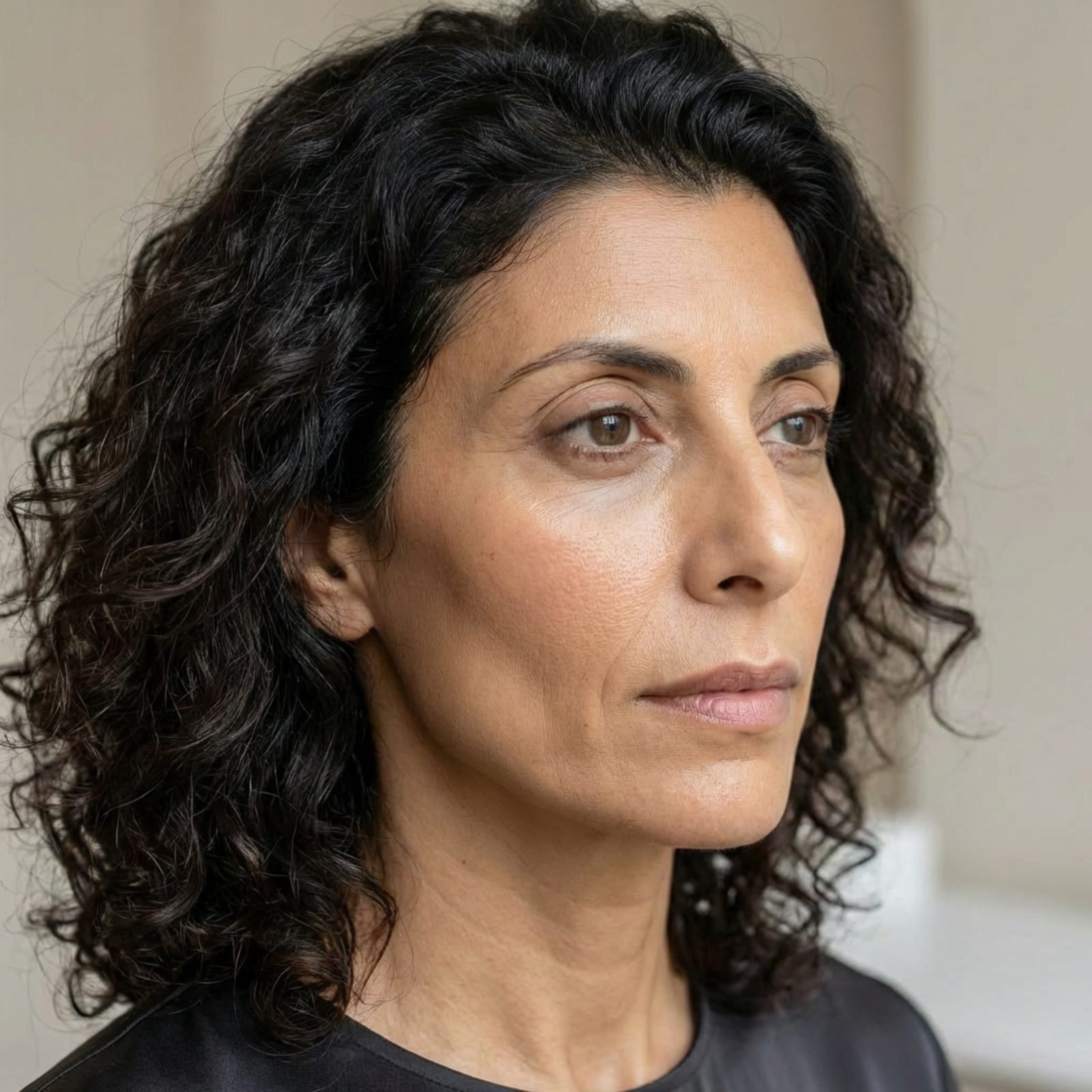 Gros plan d’un portrait éditorial avec une texture de peau naturelle